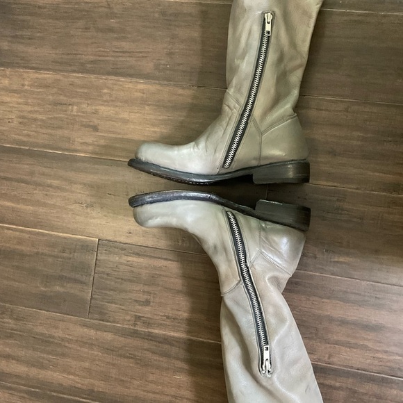 Bed Stu Manchester Gray Knee High Leather Slouchy Tie Back Womens Boots Size 6 - Picture 7 of 9